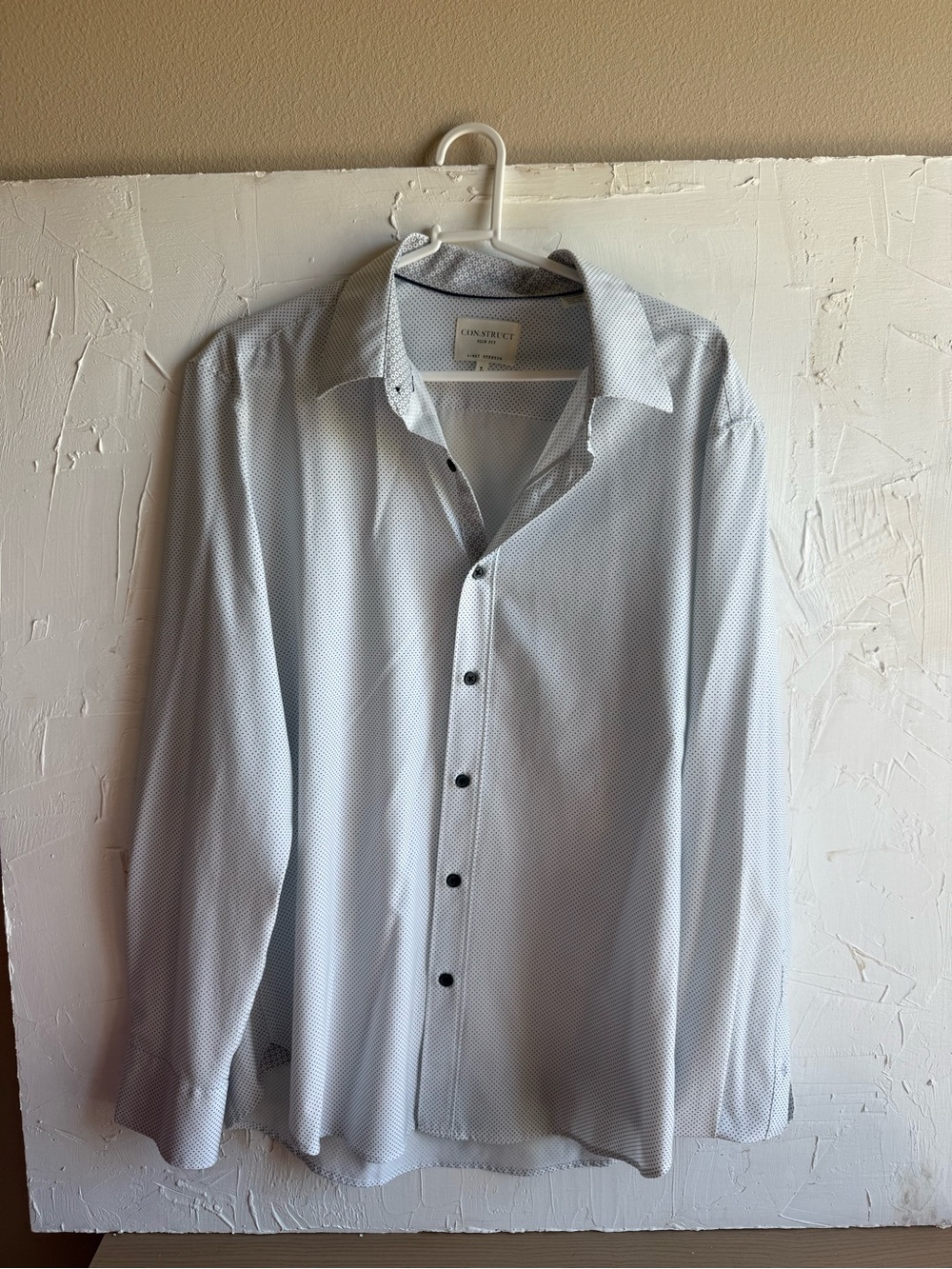 Con.strict  Men’s Blue Microdot Spread-Collar Dress Shirt slim fit